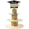 Tressify 3 Pcs Graduation Money Holders 2026, 3 Tier Cake Style Cash Present Holder with Bill Slots, Black Cap and Gold Glitter Design for Class of 2026 Party Decor, Table Centerpiece