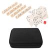 Triangular Domino Tile Set with Wooden Holders for Home Family Game