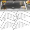 Triangular Stainless Steel Corner Sink Shelf Drainage and Raised Side，4PCS