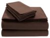 Tribeca Living Queen Cotton Flannel Deep Pocket Sheet Set, Chocolate