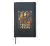 Tricks Are For Humans Treats Golden Retriever Halloween Hardcover Journal, Black