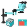 Trinocular Stereo Microscope with 48MP 4K Digital Camera, Wide Working Distance for BGA Rework and Circuit Board Observation