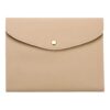 Triple-Fold PU Leather Notebook Cover, Pale Pinkish Gray