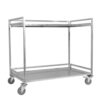 Trolley Serving Cart 2 Shelf Foldable 660lbs with Wheels