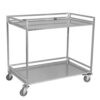 Trolley Serving Cart 2 Shelf Foldable 660lbs with Wheels