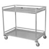 Trolley Serving Cart 2 Shelf Foldable 660lbs with Wheels