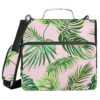 Tropical Leaves Zipper Binder Bag 3 Ring Large File Folder Organizer Portfolio Binder Bag with Shoulder Strap Fits Laptop 500 Sheets for School College Office Supplies