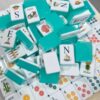 Tropical Mahjong Set, Watercolor Acrylic Tiles