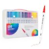 TROVVEK 120 Colors Dual Tip Markers, Water Based Art Markers with Brush Tip and Fineliner Tip, Coloring Pens for Drawing, Coloring, Calligraphy, Journaling, Art Supplies for Adults and Kids