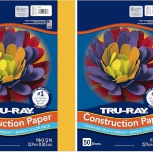 Tru-Ray - 102997 Sulphite Construction Paper, 9 x 12 Inches, Gold, 50 Sheets - 054402 (Pack of 2)