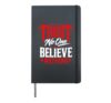 TRUST No One BELIEVE NOTHING Rebellious Slogan T-Shirt Hardcover Journal, Black