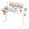 Trygoal 55" Electric Standing Desk, Height Adjustable Sit Stand Desk, White