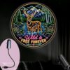 TSEZLOJH Portable Projector Lamp USB Powered Featuring Deer Family Nature Scene with Mountain River Forest for Wild & Free Forever Theme