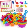Tsomtto Counting Dinosaurs Montessori Toys for 3 4 5 Years Old Boys Girls