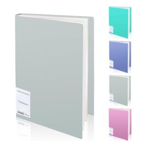 Tuhangcc Binder with Plastic Sleeves 30-Pocket with Clear Sheet Protectors 8.5"x11", Heavy Duty Art Portfolio Folder, Presentation Book Display 60 Pages of Document Organizer(Space Gray)