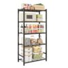 Tujurich Storage Shelves, Sturdy 5-Tier Metal Storage Shelving Unit - High Weight Capacity & Adjustable Feet for Garage, Kitchen and Closet Organization, 24" x 11.8" x 61.3", Black