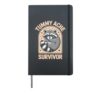 Tummy Ache Survivor Shirt Funny Raccoon Meme Hardcover Journal, Black