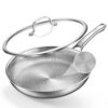 Tumzak Titanium Pans for Cooking, 10-Inch Titanium Pan with Lid, Non-Stick Frying Pans, PFAS/PFOA/PTFE-Free, Dishwasher & Oven Safe, Compatible with Gas & Induction Cooktops