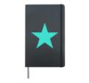 Turquoise Star on Multiple Colours Hardcover Journal, Black