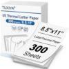 TUXIYA 300 Sheets Thermal Printer Paper 8.5 x 11 Inch