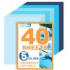TUXIYA 40 Sheets 8.5" X 11" Colored Cardstock, 5 Assorted Blue Card Stock