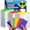 TUXIYA Pocket Notebook Bulk 3"x5",80 Packs Mini Top Bound Spiral Notepad