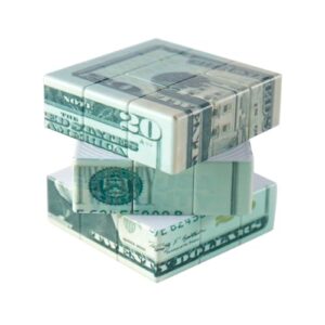 Twenty Dollar Cube 3x3 Magic Cube US Dollar Bill Speed Cube Puzzle Toy