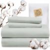 TWK 1200 Thread Count 100% Egyptian Cotton Bed Sheets Set, Heavy-Duty Thickness, Long-Lasting Durability, Pilling Resistant, 18 Inch Max Deep Pockets (Mineral, California King)