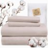 TWK 1200 Thread Count 100% Egyptian Cotton Sheets Bed Set,Thickness,Long-Lasting Durability,Resists Pilling,Deep Pocket Up to 18",with a Laundry Bag (Sand, Queen)