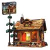 TYCOLE Wood Cabin Building Blocks Set with Lights for Adults and Girls 8-12