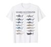 Type of Shark Species Marine Biology Ocean Fish Animal Art T-Shirt