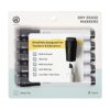 U Brands Fine Tip Dry Erase Markers with Eraser, Whiteboard Markers with Chisel tip, Low Odor, Black, Set of 5