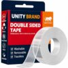 UB Unity Brand Multipurpose Double Sided Tape Heavy Duty - Adhesive Silicone Tape, Heat Resistant, Multi-Functional, Removable, Washable, Reusable Anti-Slip Gel Nano Grip Tape- 3 Meter