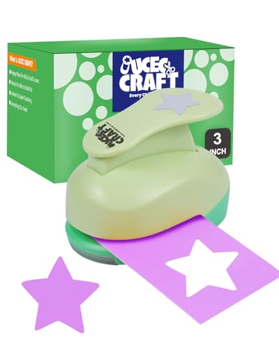 UCEC Large Star Punch, 3 Inch (7.62 cm), Star Motif Punch, Christmas, Hole Punch Paper - Ideal for Crafts, Scrapbooking and Christmas Cards, Robust Craft Punch for Children and Adults