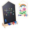 UDIYO Kids House-Shaped Drawing Board Magnetic Art Easel Whiteboard