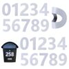 UFURMATE 20Pcs Magnetic Reflective Number Stickers 3 Inch, Light Grey