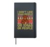Ugly Christmas - I Don't Like X-Mas - Bear With Coffee - Hardcover Journal, Black