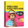 Uinkit 37lb Double-Sided Glossy Inkjet Photo Paper, 8.5x11, 200 Sheets
