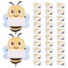 UKCOCO 48pcs Classroom Bee Name Tags, Writable Back to School Nameplate