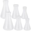 ULTECHNOVO 6Pcs Plastic Erlenmeyer Flask Set with Stoppers – Conical Laboratory Flasks 50Ml, 100Ml, 500Ml for Chemistry Experiments and Scientific Lab Use