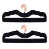 Ultra Slim Short Neck Hangers 10 Pack Velvet Non-Slip Felt Hangers with 360° Swivel k Space-Saving for Closet nization (Black & Rose Gold)