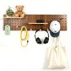 UMICAL Brown Wood Pegboard Modular Set of 2