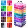 Umikk 10000Pcs Pony Beads Bulk, 60 Assorted Colors 6x9mm Plastic Kandi Beads for Bracelets Hair Braids Jewelry Making DIY Crafts
