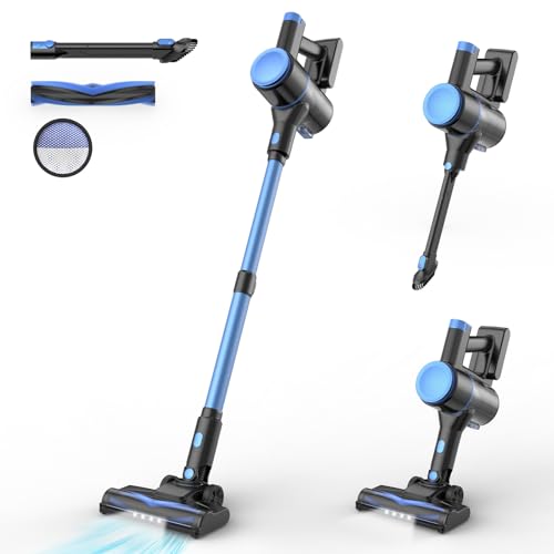 UML0 N8 Cordless Vacuum Cleaner,Lightweight Stick Vacuum with Powerful Suction,2200mAh Battery, Self-Standing, Rechargeable Vacuum Cleaners for Home Hardwood Floor Carpet Pet Hair