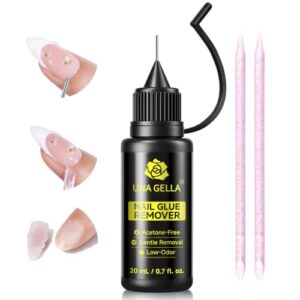 UNA GELLA Nail Glue Remover for Press On Nails 20ml Pinpoint Acetone-Free