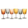 Unbekannt Wine Glasses Set of 6 with Library Cup, 3 Different Colours, 2 Different Sizes, Dishwasher Safe