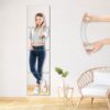Unbreakable Mirror Tiles Self Adhesive,4PCS 12.03”x 12.03”Toddler Mirror For Classroom Decor, Peel And Stick On Small Mirrors For Wall Decor,Shatterproof Plastic Mirrors Stickers for Kids Decorative