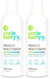 Uncle Harry's Natural Alkalizing Miracle Mouthwash | Adult & Kids Mouthwash for Bad Breath | pH Balanced Oral Care Mouth Wash & Mouth Rinse (16 fl oz) (Pack of 2)