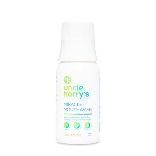 Uncle Harry’s Natural Cinnamon Mouthwash (3 oz) – Alcohol-Free Herbal Oral Rinse for Fresh Breath, Teeth Whitening & Gum Health – Natural Ingredients, Fluoride-Free, Daily Oral Care for Adults