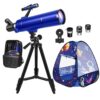 UncleHu 80mm Telescope for Kids 8-12 & Adults with Pop-Up Space Tent Set